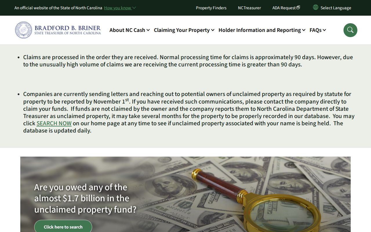 Hickory residents directory North Carolina unclaimed property search
