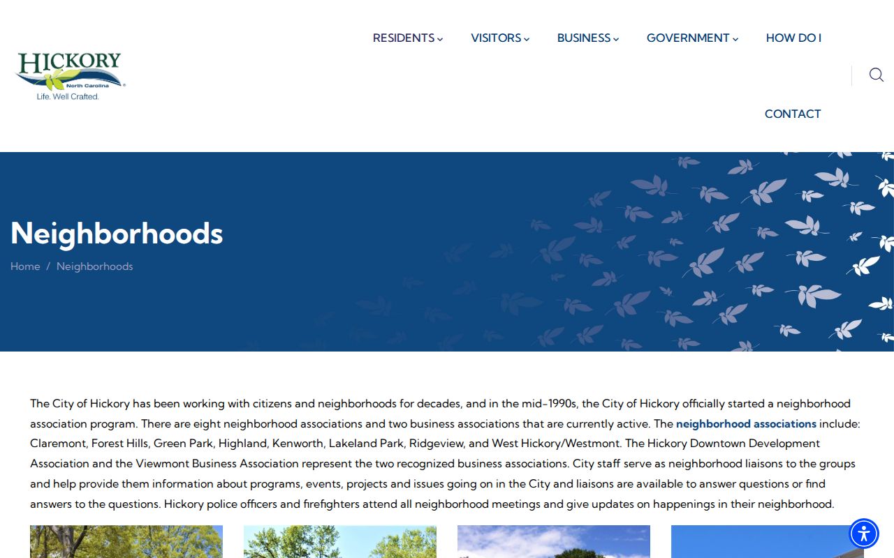Hickory neighbors city neighborhood associations page